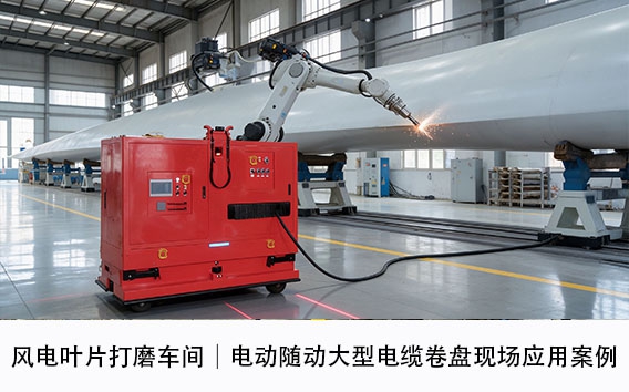 风电叶片打磨车间｜电动随动大型电缆卷盘现场应用案例